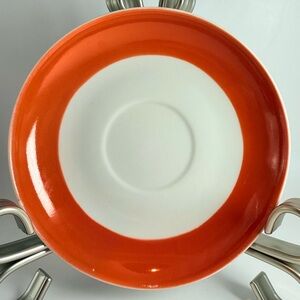 Dulevo Plate Vintage 50s Soviet Dulevo Orange Caucer Russian Porcelain 5.5”